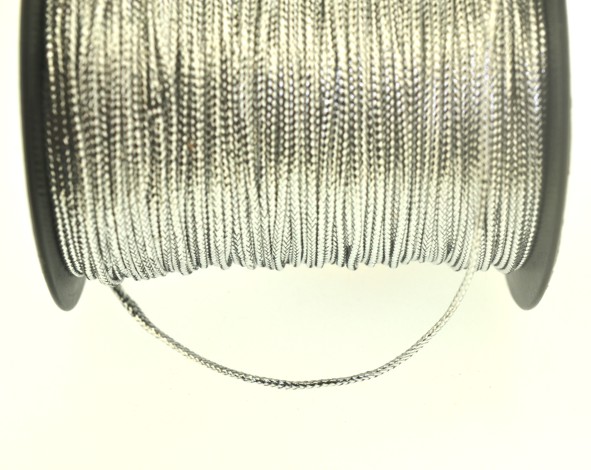 Fio/cordão poliéster metalizado 1.5 mm - Prateado (10 metros)